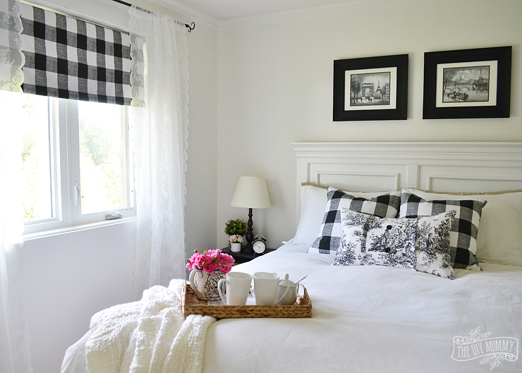 Our Guest Cottage Bedroom: A Small Space on a Budget in Black & White